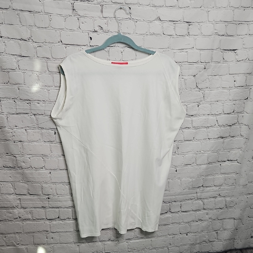 Shamask Designer Women's Elegant White Sleeveless Top Size (2) Xlarge EUC